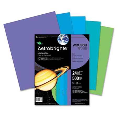 WAUSAU PAPERS Wausau Paper 20274 Astrobrights Colored Paper- 24lb- 8-1/2 x 11- Cool Assortment- 500 Sheets/Ream 20274